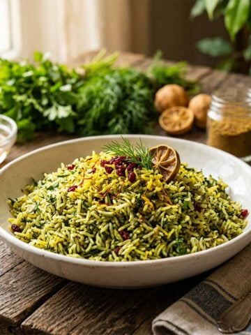 persian herb rose rice recipe