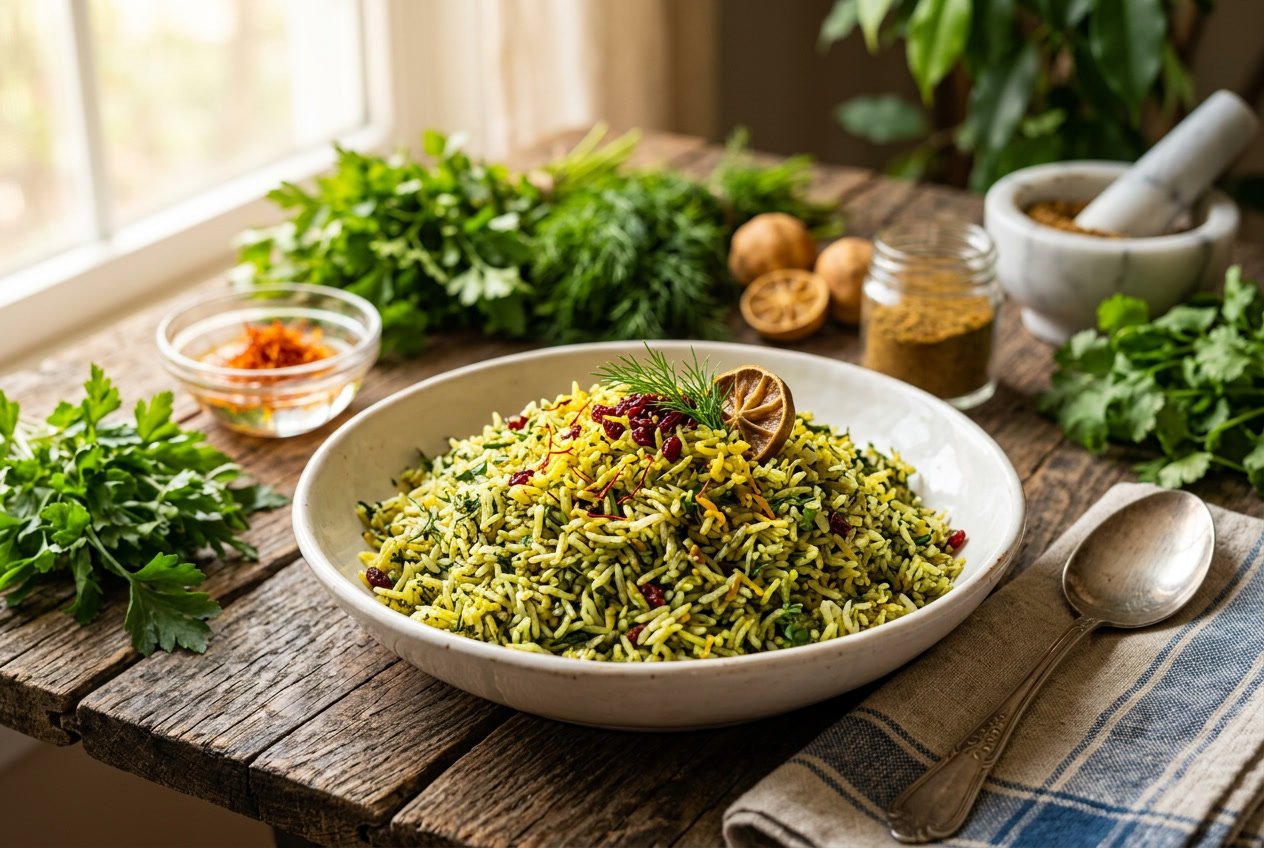 persian herb rose rice