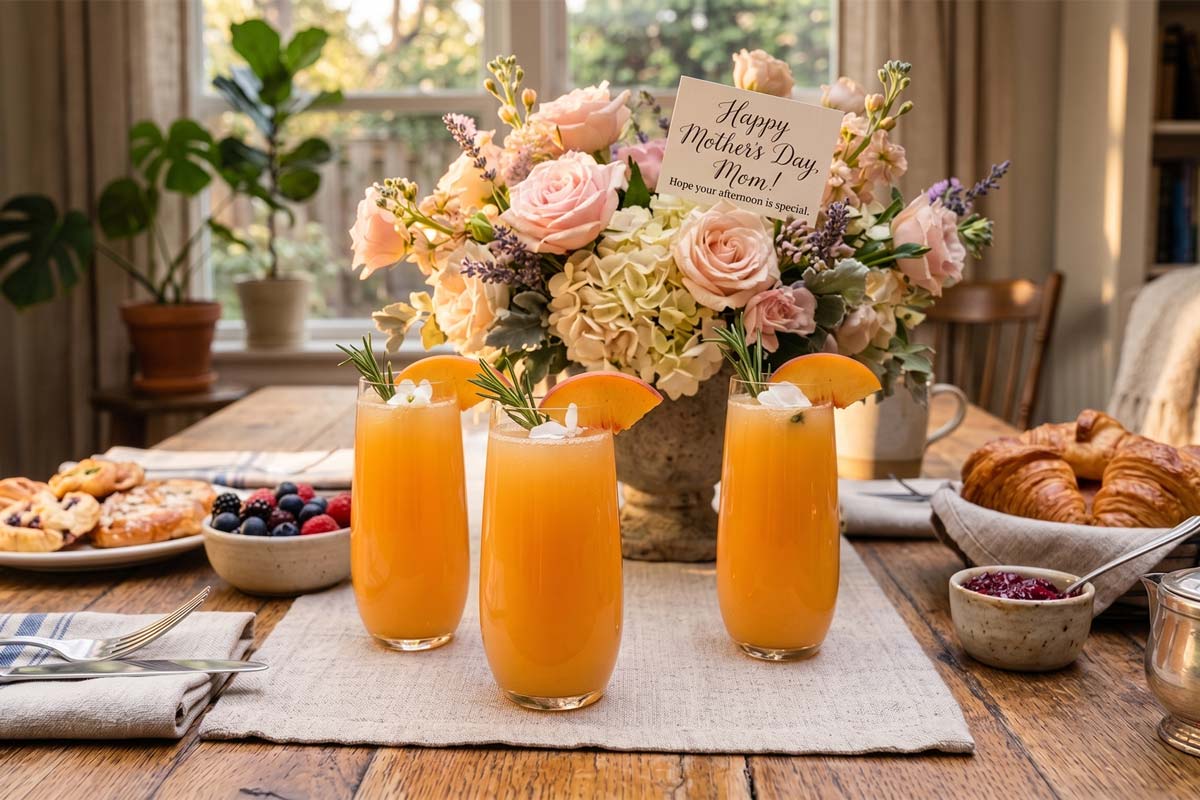 orange mimosas mothers day