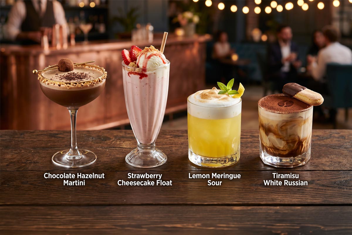 other dessert cocktails in a row