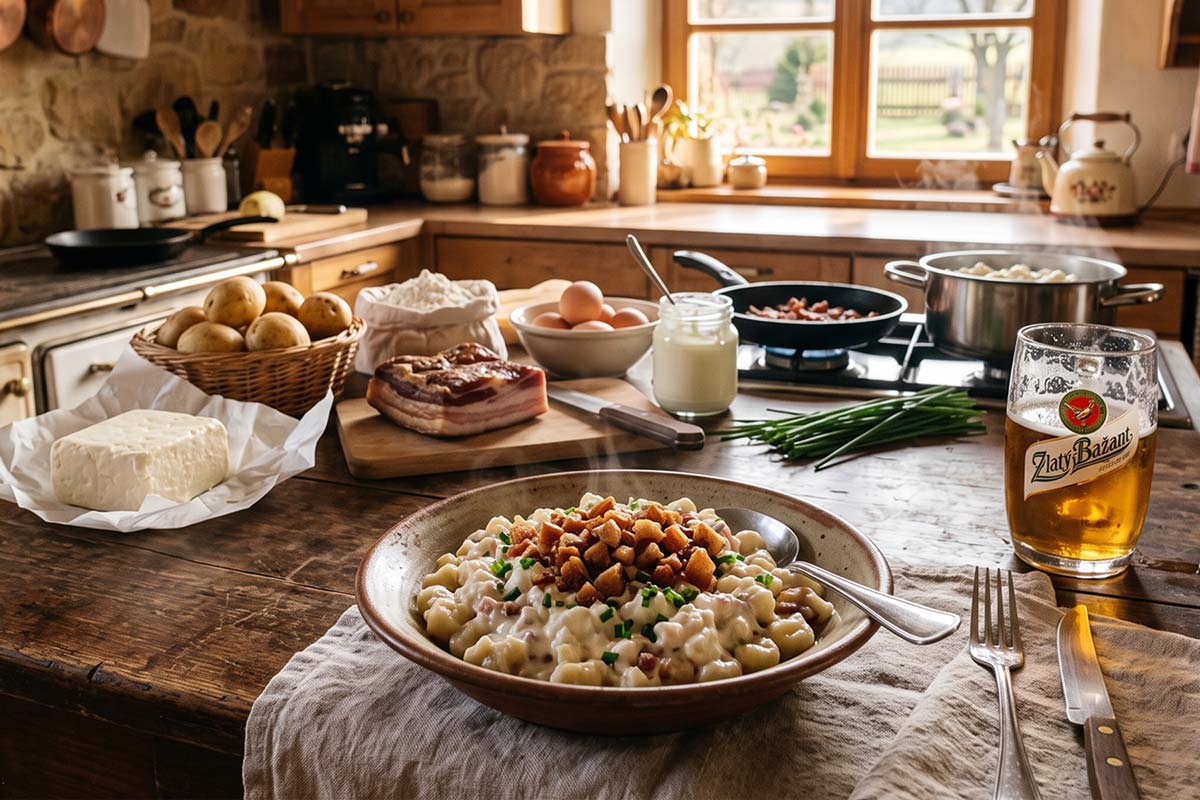 halusky slovakian potato dumpling mac and cheese