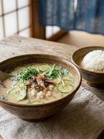 cold miso soup with rice
