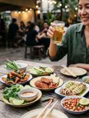 Kap klaem or Thai drinking snacks