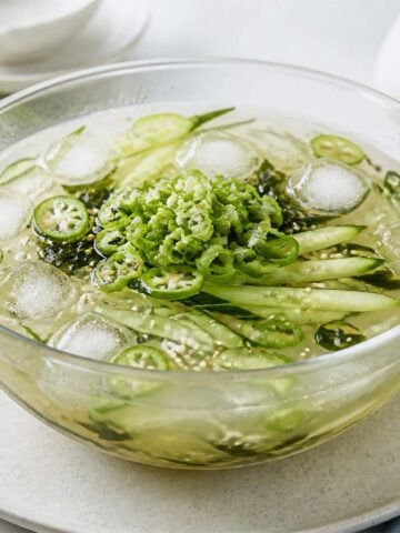 Korean cold cucumber soup