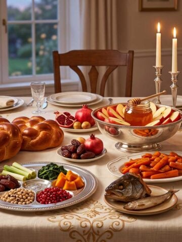 traditional rosh hashanah seder table